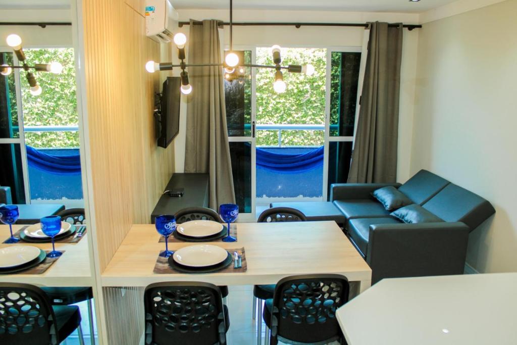 Χώρος καθιστικού στο Ponta Negra Beach Flat Prime