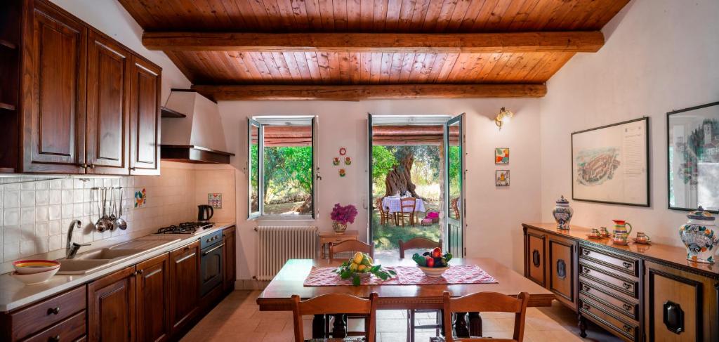 Kuchyň nebo kuchyňský kout v ubytování Agriturismo Borgo degli ulivi