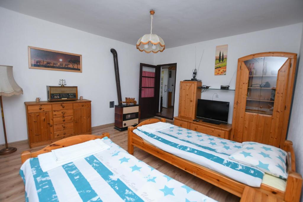 Postel nebo postele na pokoji v ubytování Seoska kuca Stojanović