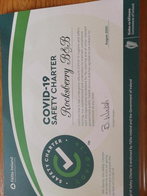 Certifikát, hodnocení, plakát nebo jiný dokument vystavený v ubytování Rocksberry Bed & Breakfast