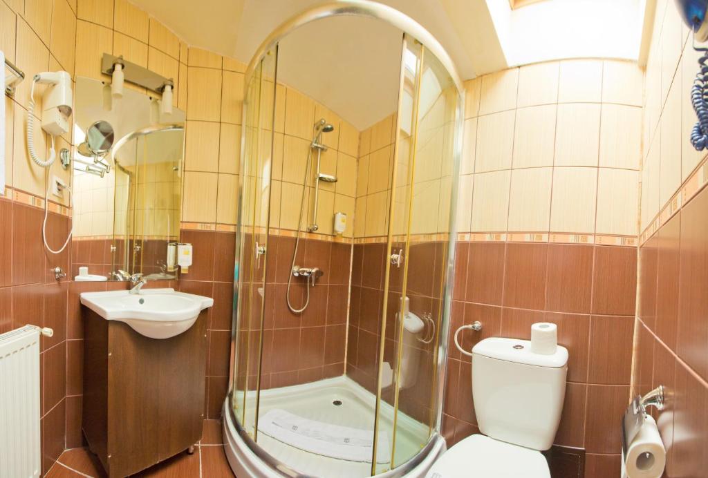 Koupelna v ubytování Hotel Piemonte