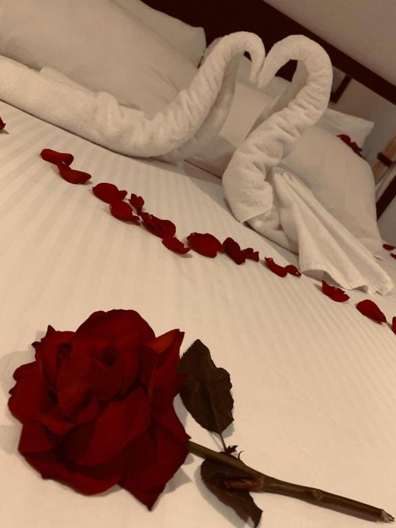 Postel nebo postele na pokoji v ubytování Hotel SanJo