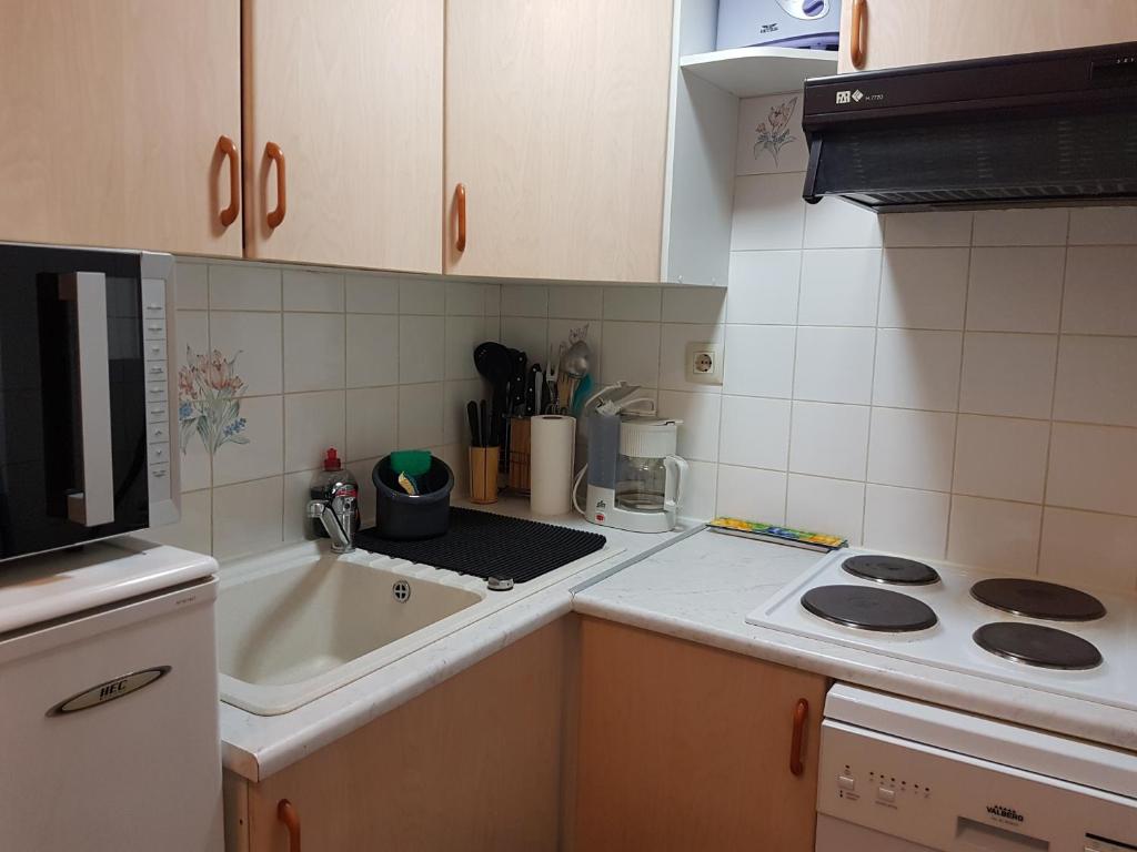 Kuchyň nebo kuchyňský kout v ubytování Apartamentos Grifovacances Nevada