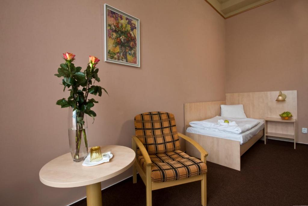 Postel nebo postele na pokoji v ubytování Hotel Metropol