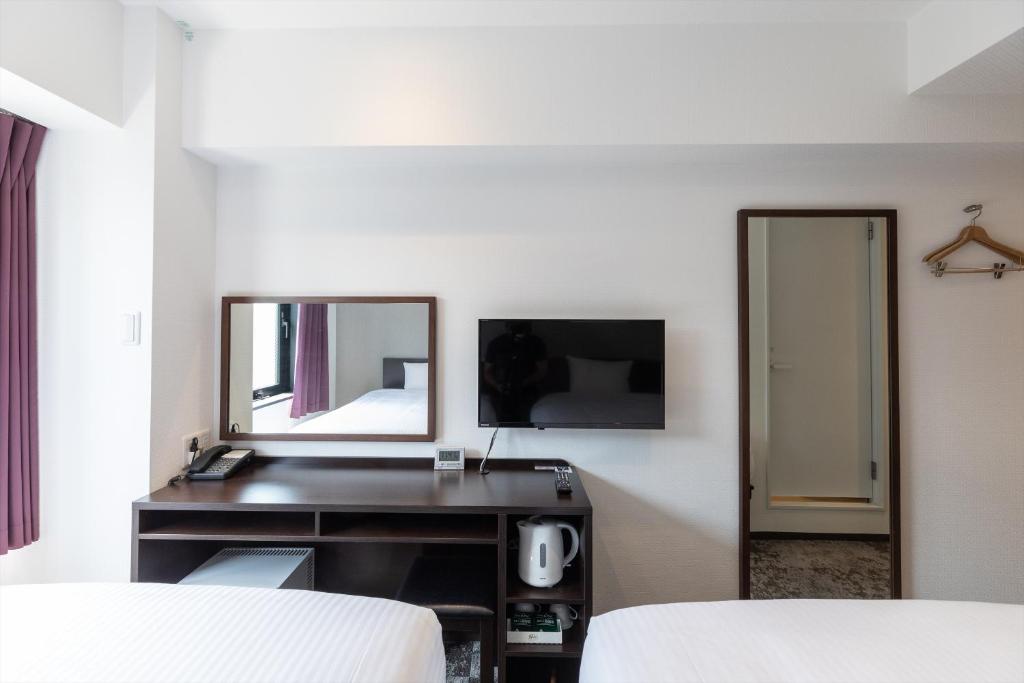 TV a/nebo společenská místnost v ubytování Hotel Tetora Kyoto Station