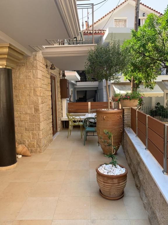 Patio nebo venkovní prostory v ubytování Leda Suites