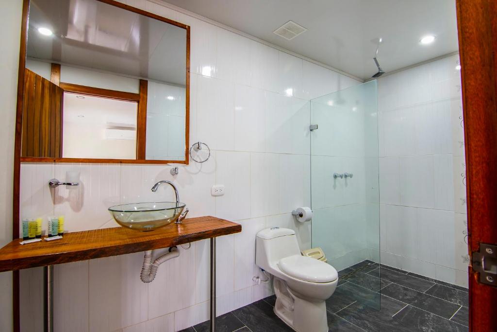 Koupelna v ubytování Finca Hotel Yerbabuena