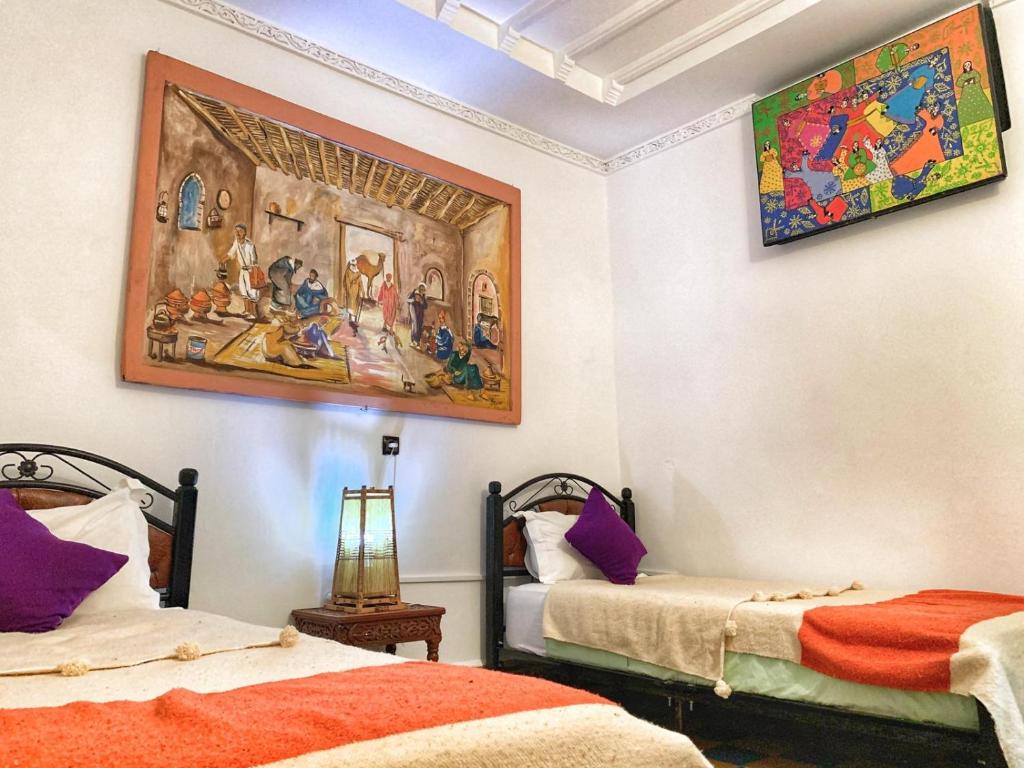 Letto o letti in una camera di Riad Beldy
