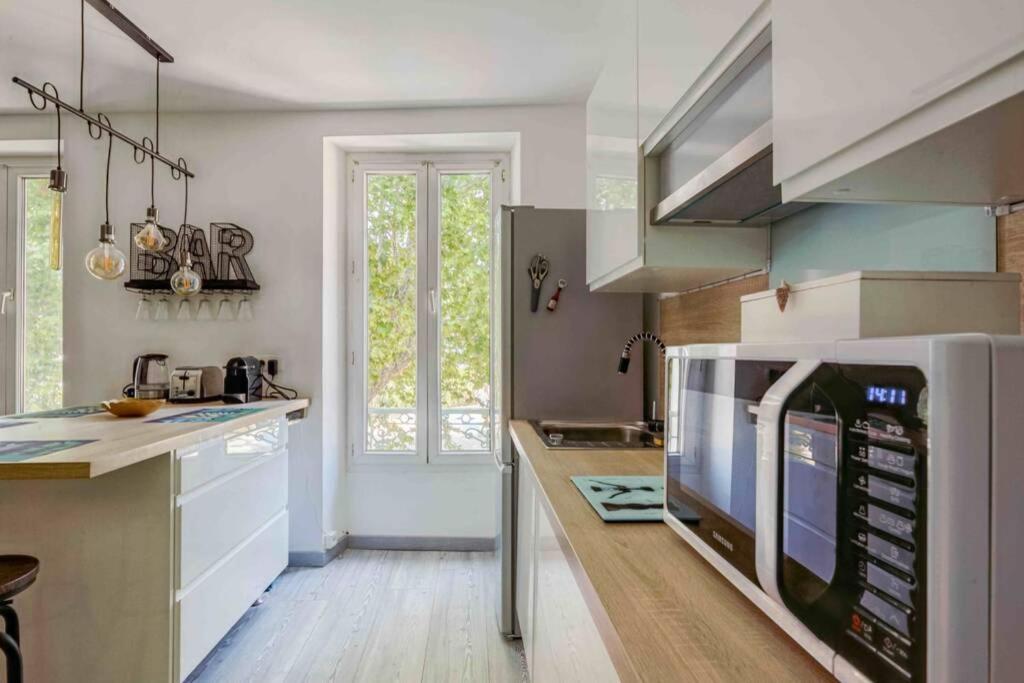Cuisine ou kitchenette dans l'établissement Le Vallombrosa T2