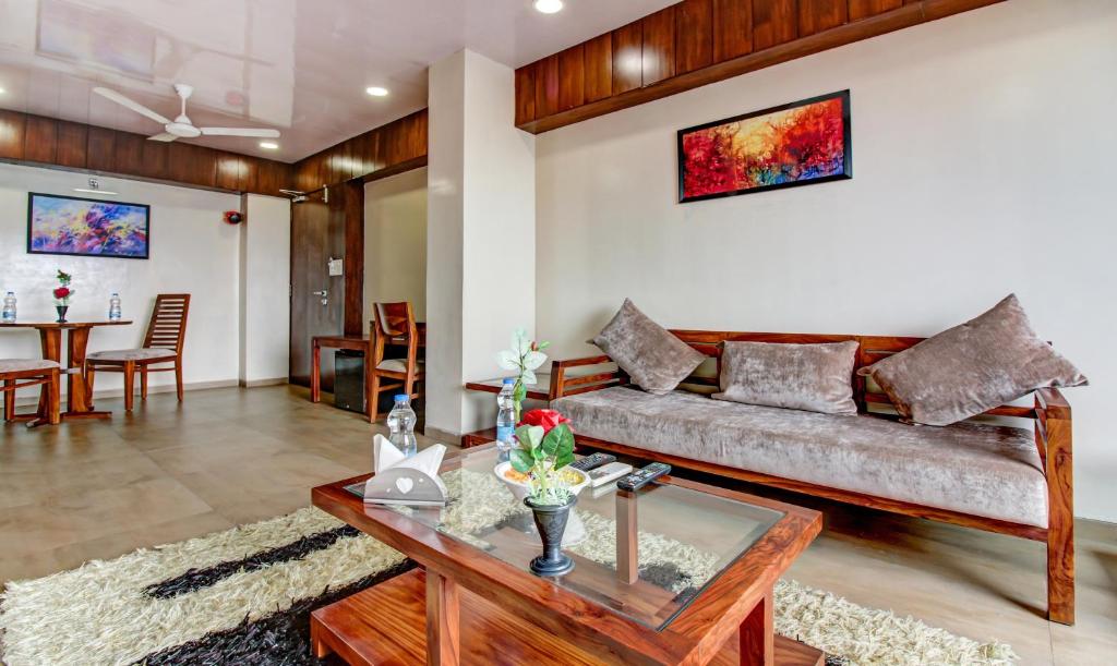 Posezení v ubytování Hotel Shree Daan