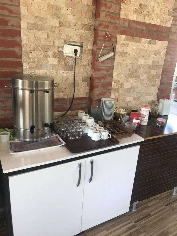 Kuchyň nebo kuchyňský kout v ubytování Anatolia Hotel