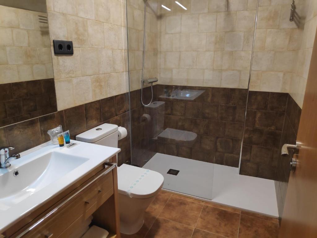 Koupelna v ubytování Hotel Las Leyendas
