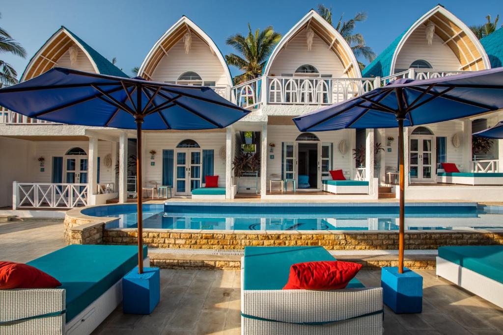 Bazén v ubytování Santorini Beach Resort nebo v jeho okolí