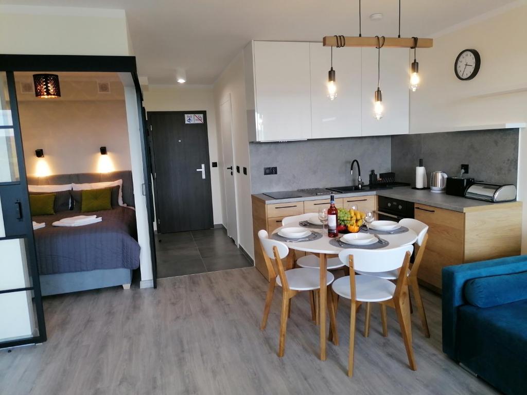 Kuchyň nebo kuchyňský kout v ubytování Apartament widokowy ul Bukowa Wisła