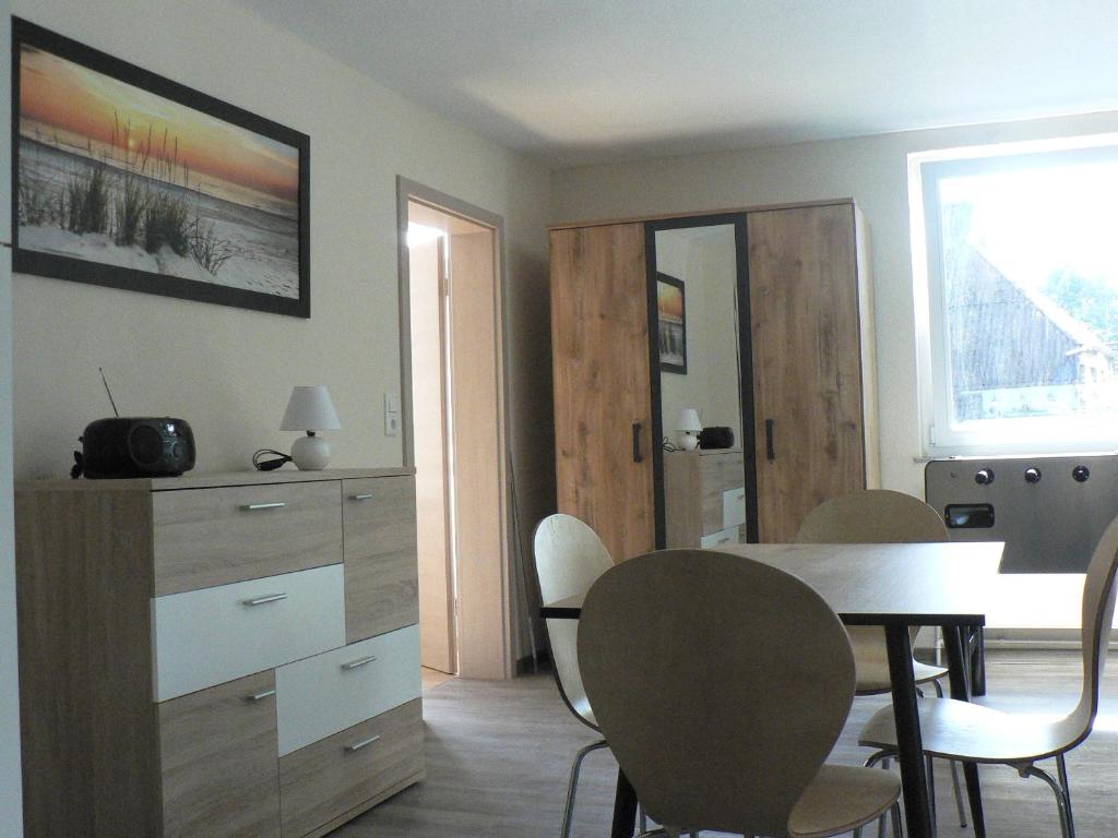 Kuchyň nebo kuchyňský kout v ubytování Gästehaus Haalck