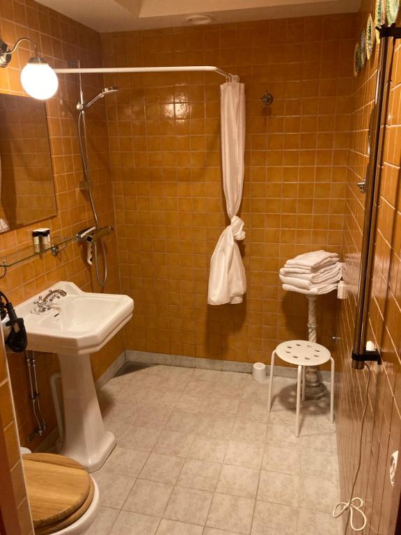 Koupelna v ubytování Börsen Apartment Suites