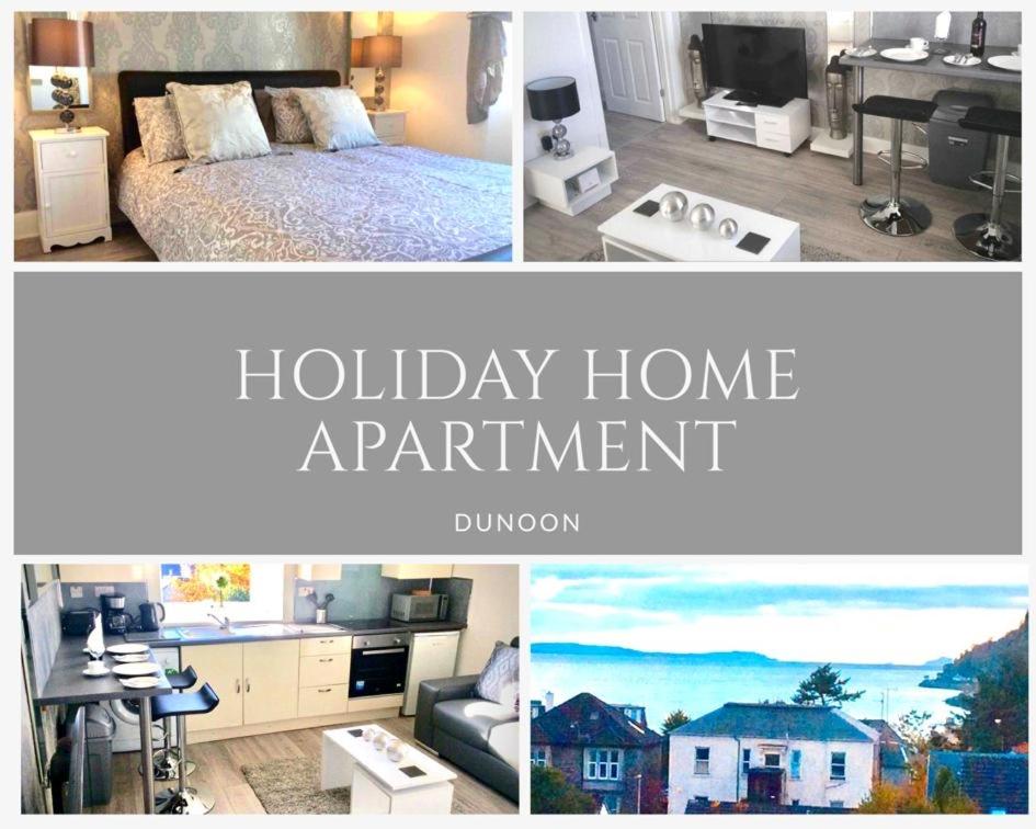 uma colagem de fotos de um apartamento em casa em DUNOON - TOWN CENTRE HOLIDAY HOME APARTMENT em Dunoon