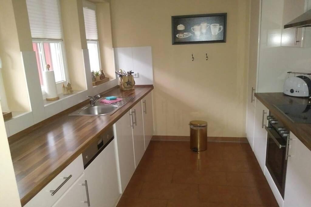Kuchyň nebo kuchyňský kout v ubytování Klabautermann
