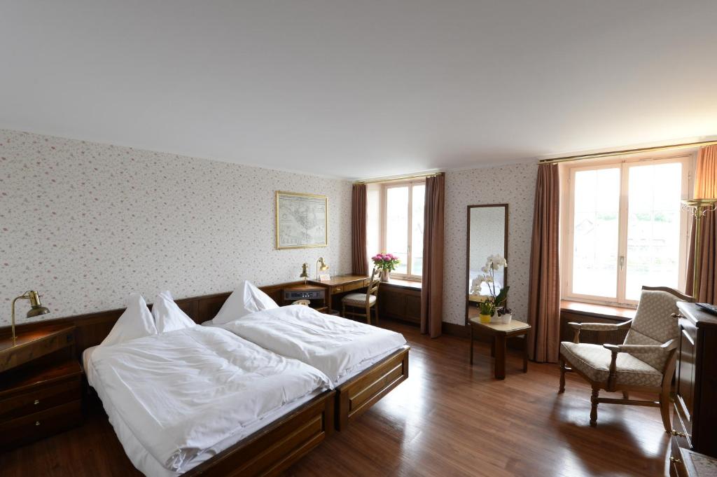 Postel nebo postele na pokoji v ubytování Hotel Rheinfels