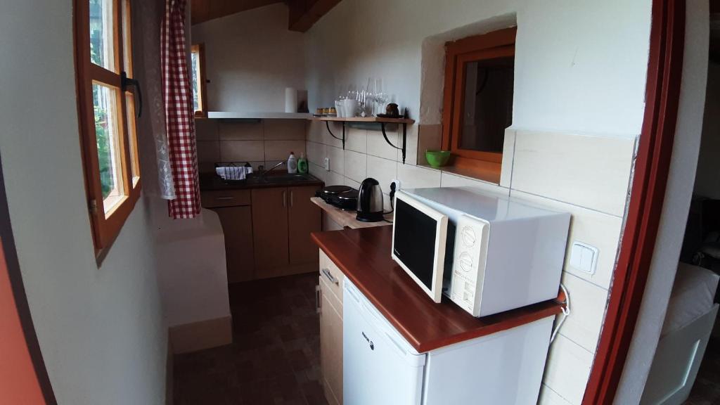 Kuchyň nebo kuchyňský kout v ubytování Pavlov24 - Zahradní domečky