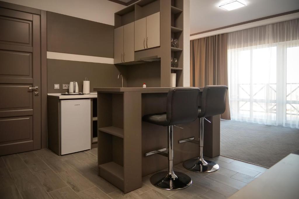 Kuchyň nebo kuchyňský kout v ubytování Delta Hotel