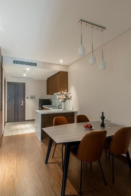 Kuchyň nebo kuchyňský kout v ubytování DHTS Business Hotel & Apartment