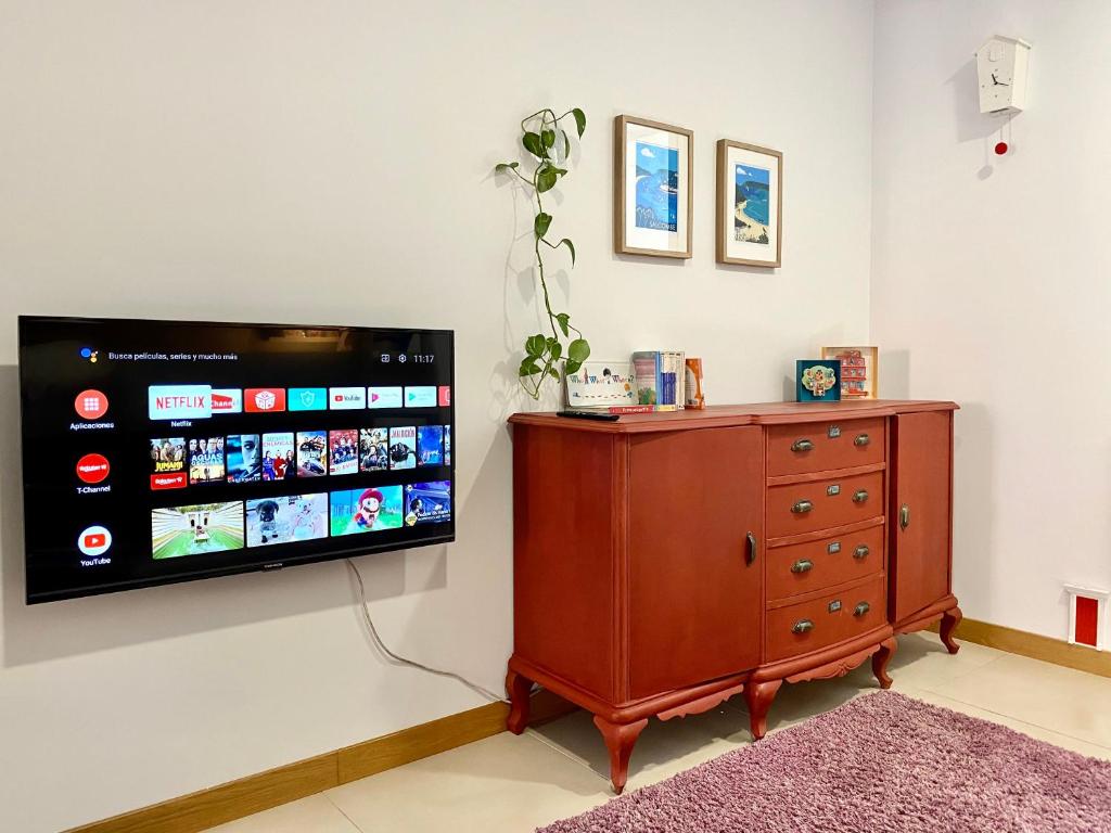 TV a/nebo společenská místnost v ubytování El Mirador de Merón