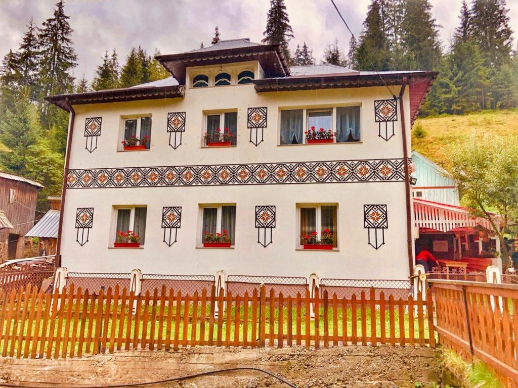 ein Haus mit einem Zaun davor in der Unterkunft Casa Craciun in Ciocăneşti