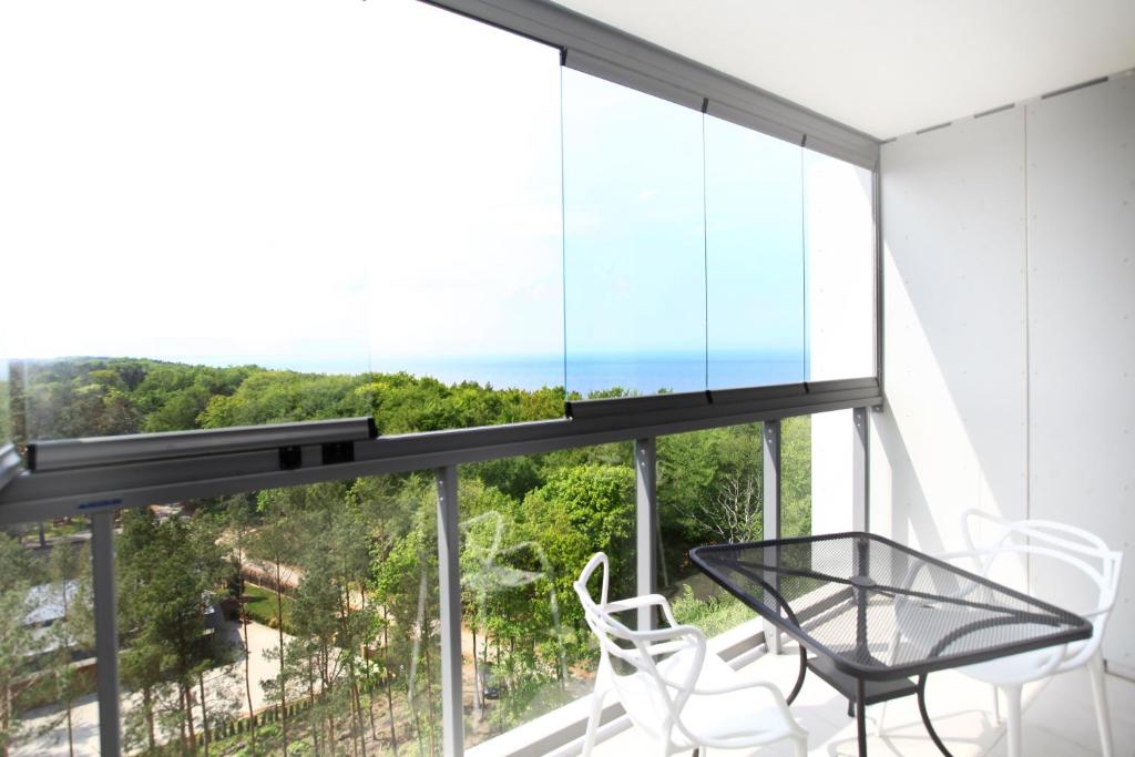 Balkón alebo terasa v ubytovaní Apartamenty Aquamarina Onyx - visitopl