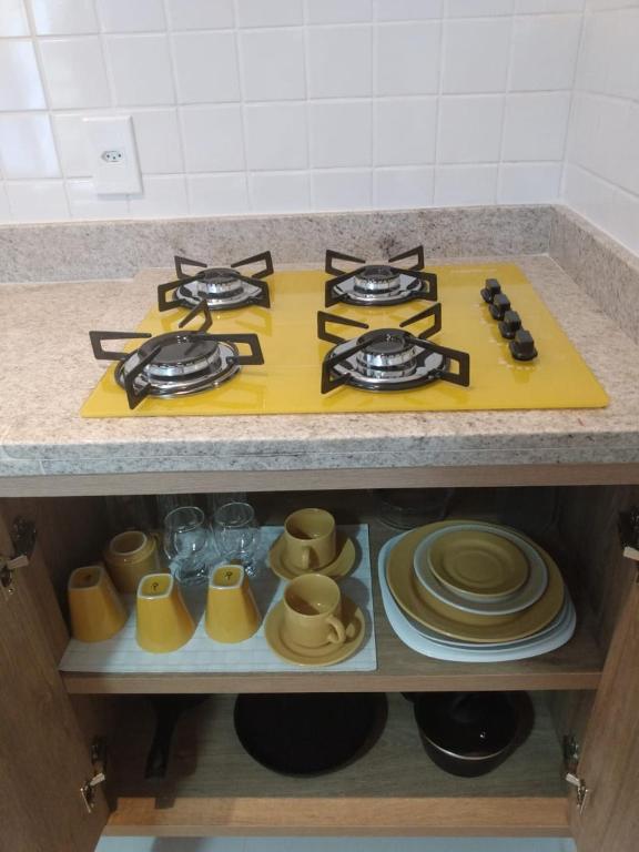 Kuchyň nebo kuchyňský kout v ubytování Mar Turquesa Eco Pousada