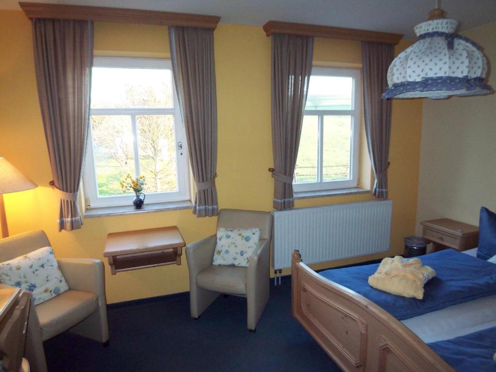 Rúm í herbergi á Hammermühle Hotel & Gesundheitsresort