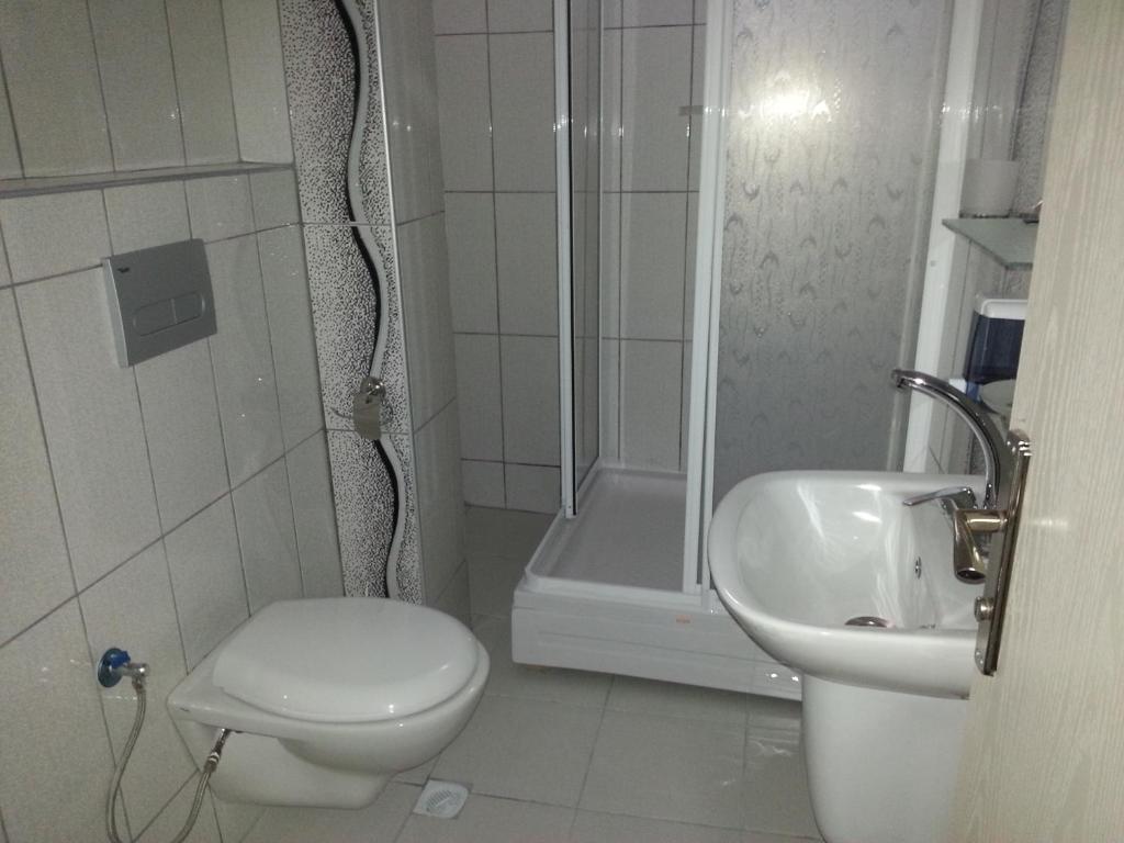 Koupelna v ubytování Mustafa Hotel