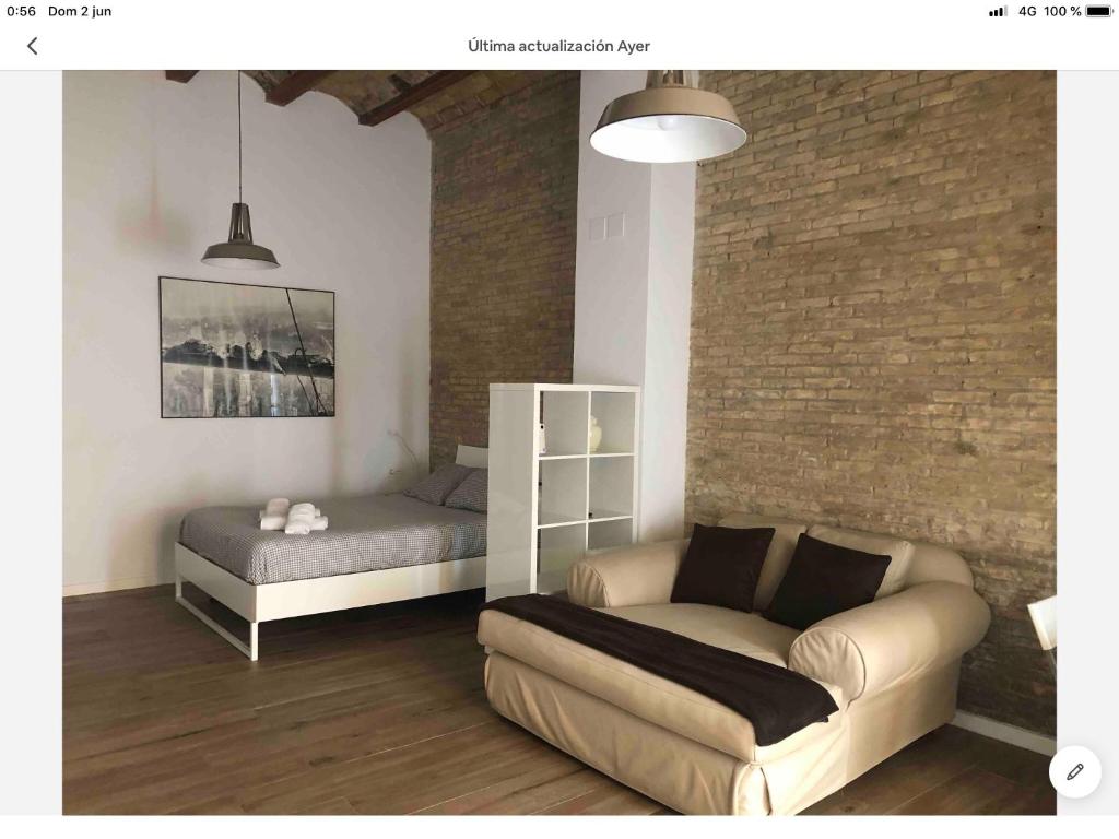 Khu vực ghế ngồi tại Fantástico Loft en centro ciudad planta baja