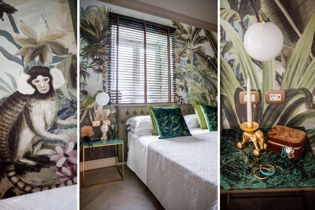 Łóżko lub łóżka w pokoju w obiekcie Hotel Savoia