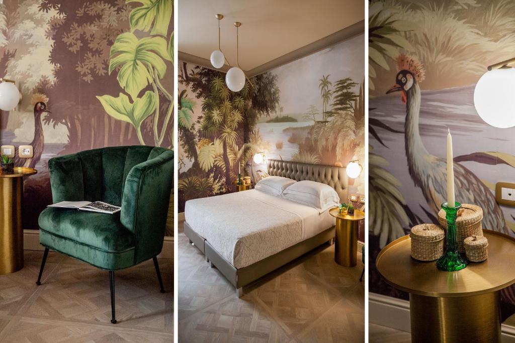 Łóżko lub łóżka w pokoju w obiekcie Hotel Savoia