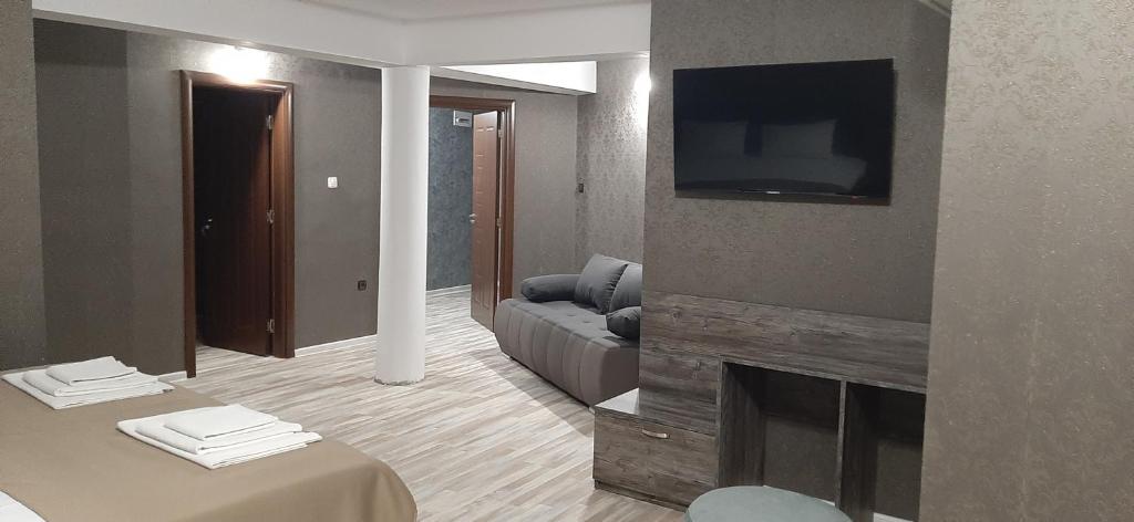 TV a/nebo společenská místnost v ubytování Vida Family Hotel
