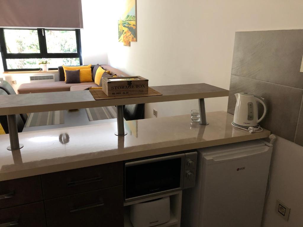 Kuchyň nebo kuchyňský kout v ubytování Apartman LUX STELLA