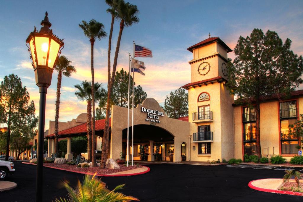 a building with a clock tower and a street light at DoubleTree Suites by Hilton Tucson Airport in Tucson