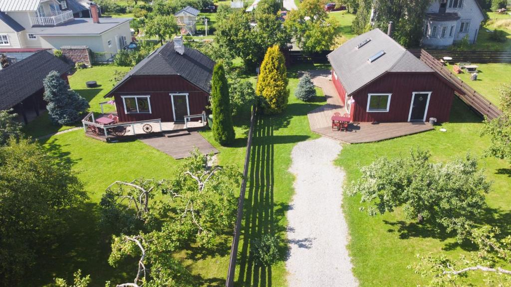 an aerial view of a house and a yard at Teeny and Loora in Pärnu