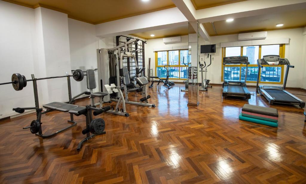 Fitness centrum a/nebo fitness zařízení v ubytování Hotel Cecilia
