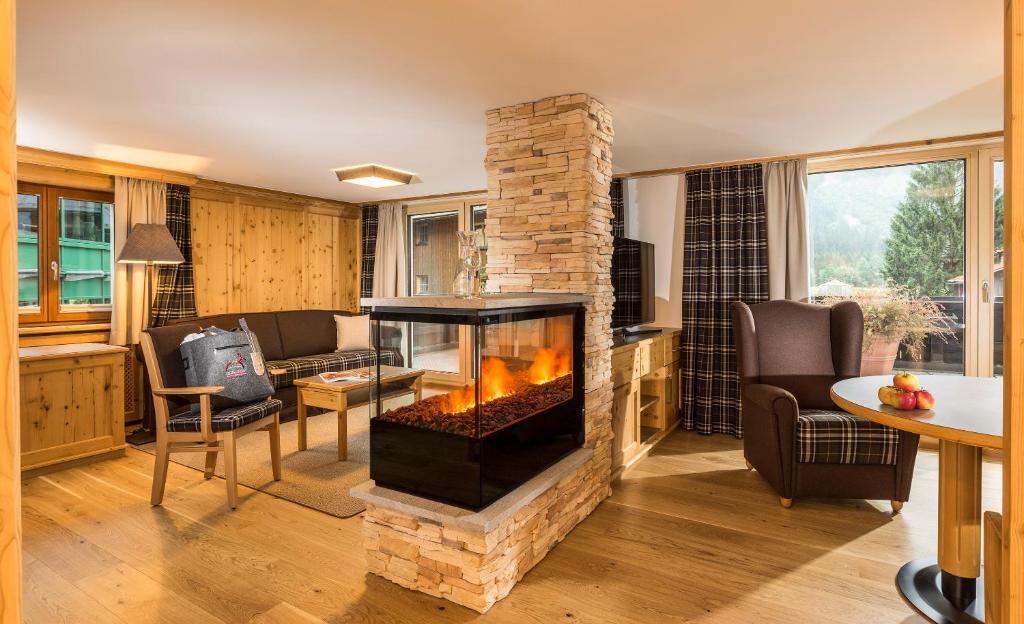 Posezení v ubytování Hirschen Wohlfühlhotel Bregenzerwald