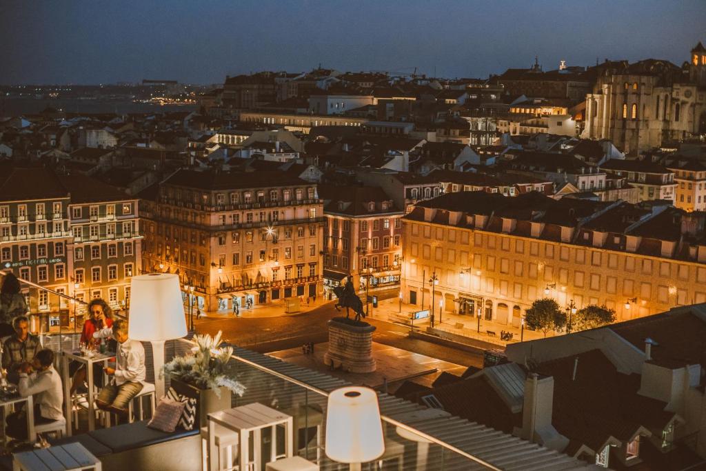 Ein allgemeiner Blick auf Lissabon oder ein Stadtblick von des Hotels aus
