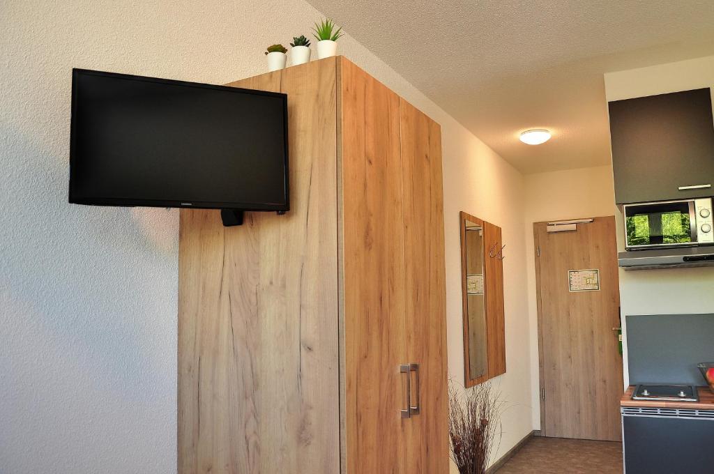 Kuchyň nebo kuchyňský kout v ubytování Motel am Fürfelder Schloss