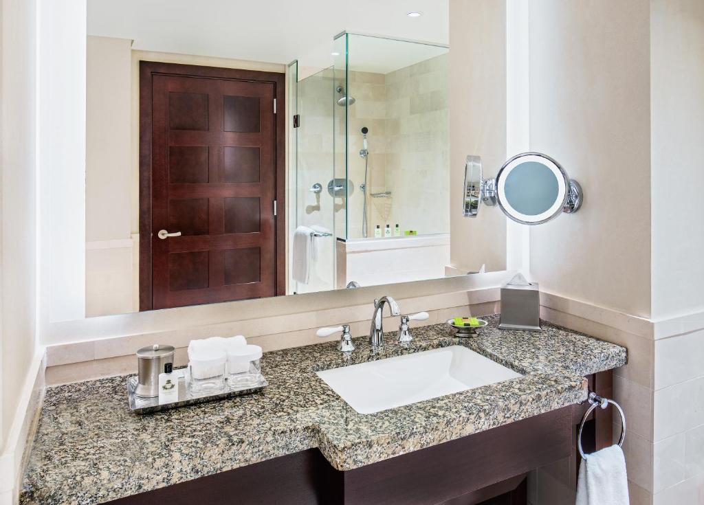 a bathroom with a sink and a mirror at InterContinental Boston by IHG in Boston