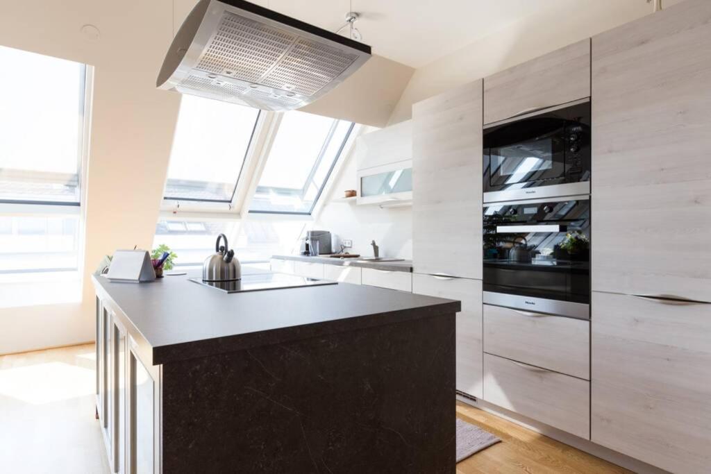 Kuchnia lub aneks kuchenny w obiekcie Großes Penthouse #12 mit Terrasse und Aussicht