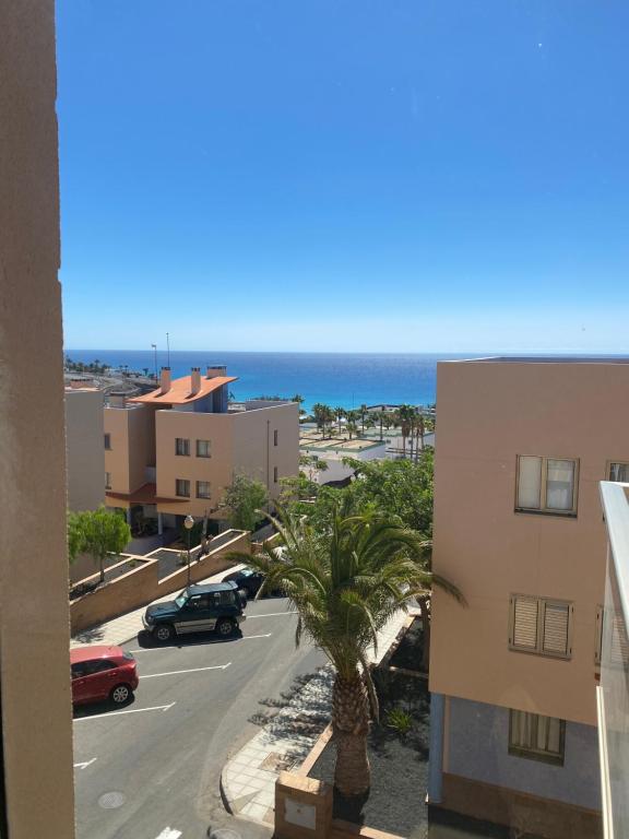 - Vistas a la calle desde un edificio con palmeras en CASA LIBERTAD, en Playa de Jandía