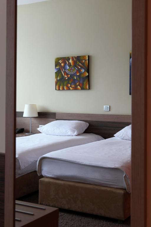 Voodi või voodid majutusasutuse Hotel Kras toas