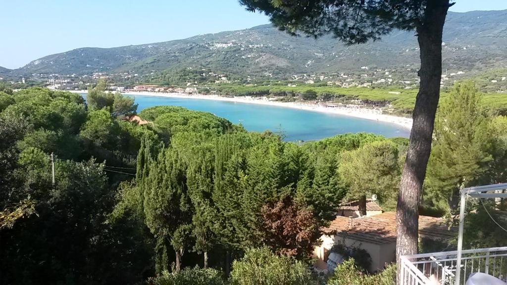 a view of a beach and a body of water at Residence Vacanza Mare in Campo nell'Elba