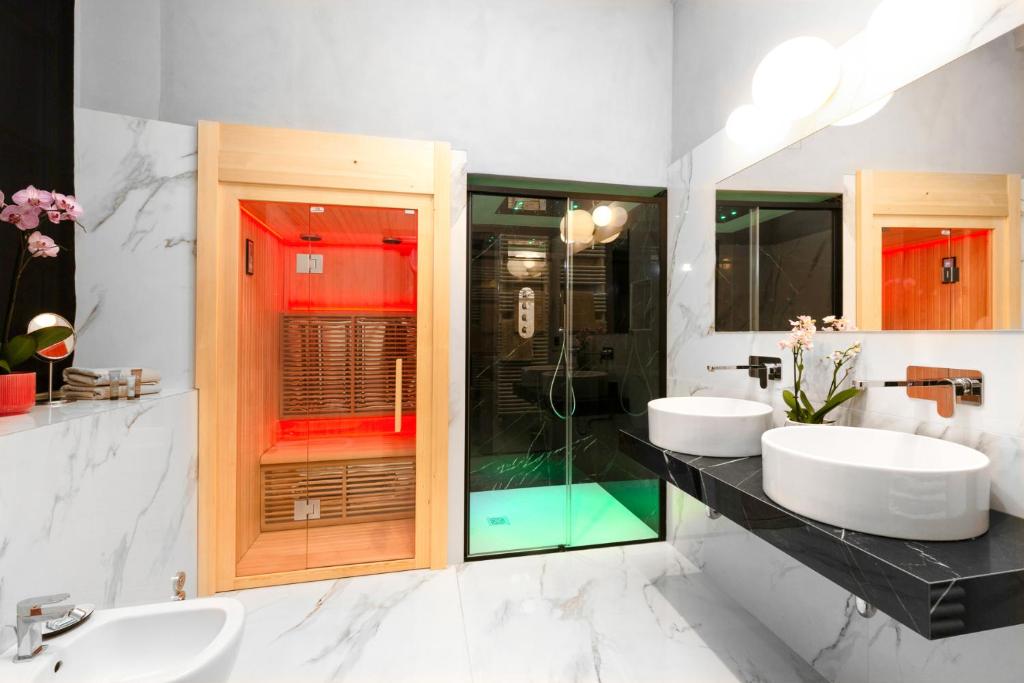 Koupelna v ubytování Hotel Cannobio