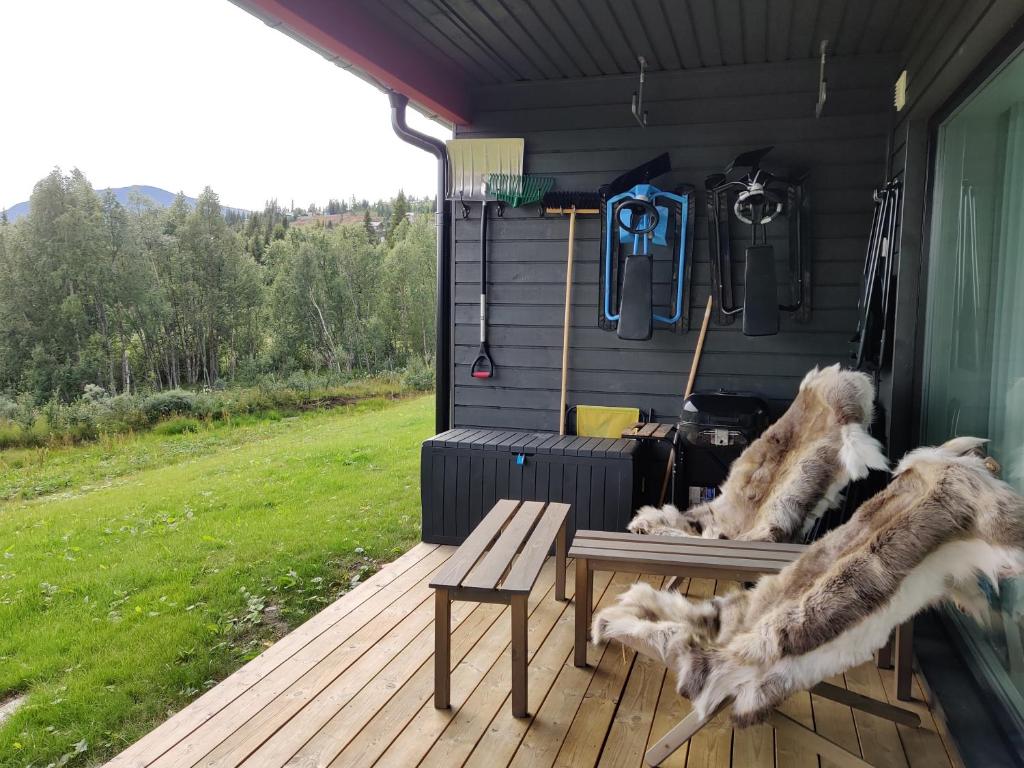 Zahrada ubytování Book in Borgafjäll - New cabins for rent at the slalom slope